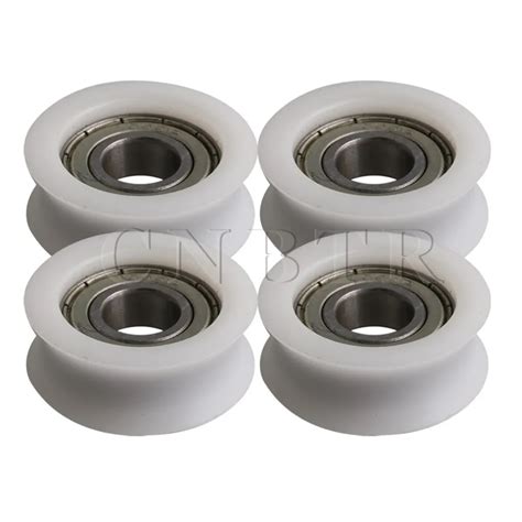 4x CNBTR 3 7cm White Bearing U Type Slot 0 25cm Deep Groove Width 13mm