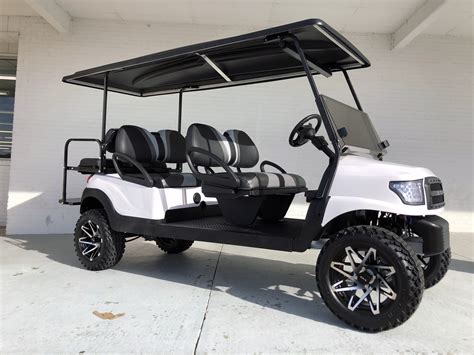 White Alpha Lifted 6 Passenger Limo Club Car Golf Cart | Golf Carts ...