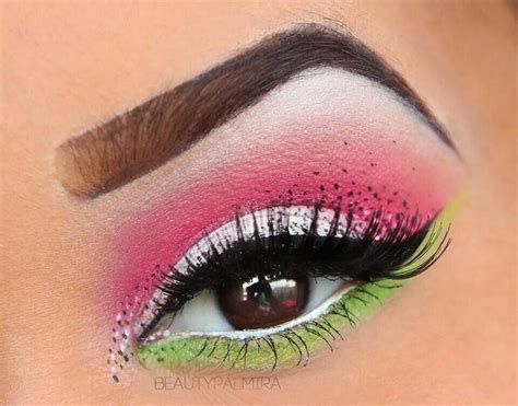 Pink Green And White Eye Makeup Styles Eye Makeup Designs Eye Makeup