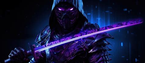 Premium Photo Modern Cyberpunk Cyborg Ninja Man Background Wallpaper