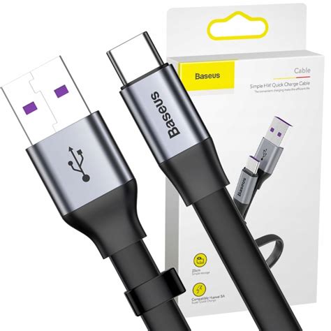 BASEUS SZYBKI KABEL PRZEWÓD USB na USB C SUPERCHARGE 40W 5A QC 3 0 23cm