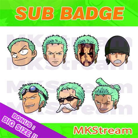 ArtStation - Twitch sub badges roronoa zoro evolution pack | Artworks