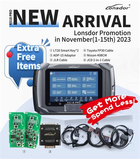 Lonsdor K518 PRO Full Version All In One Key Programmer With 2 Years