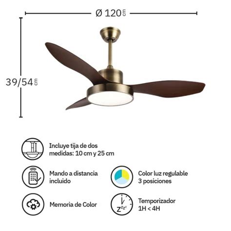 Fabrilamp Hayate Ventilador De Techo Cuero