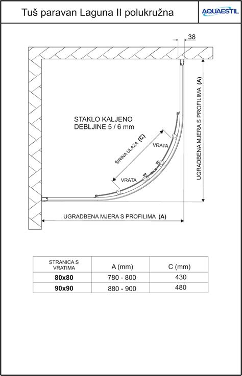 Duschkabinen Laguna II Halbkreisförmig Aquaestil