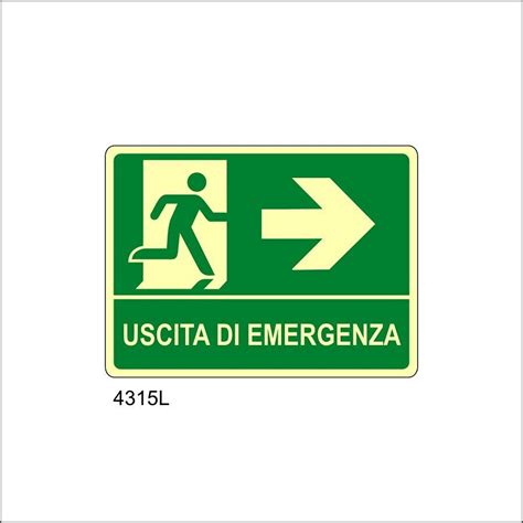 Uscita Di Emergenza Freccia Destra Luminescente Victualia