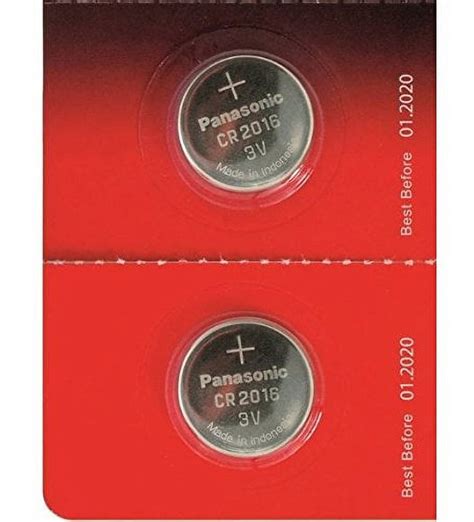 One 1 Twin Pack 2 Batteries Panasonic Cr2016 Lithium Coin Cell Battery 3v