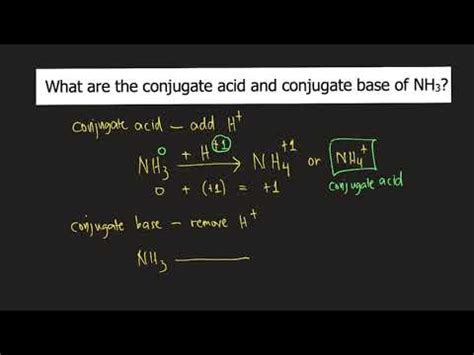 What Are The Conjugate Acid And Conjugate Base Of NH3 YouTube