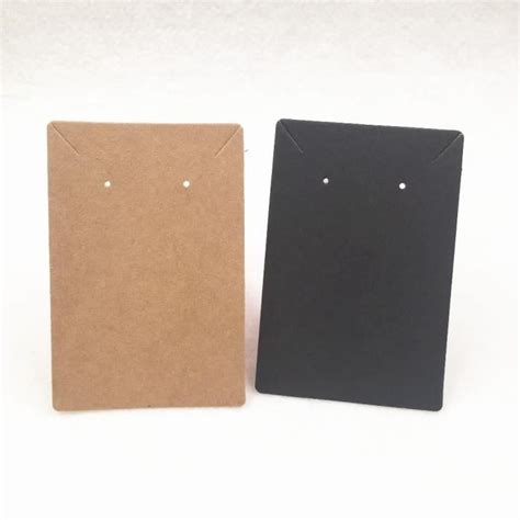 Black Carte d emballage de bijoux en papier kraft Simple 24 pièces de