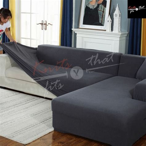 Seater L Shape Sofa Cover Pieces Size Cotton Jersey Online At