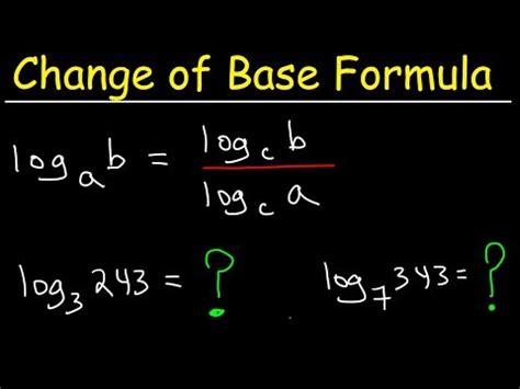 Learn Change Of Base Formula Logarithms Mind Luster