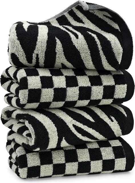 Amazon Jacquotha Bathroom Hand Towels 2 Style 4 Pack Black Hand