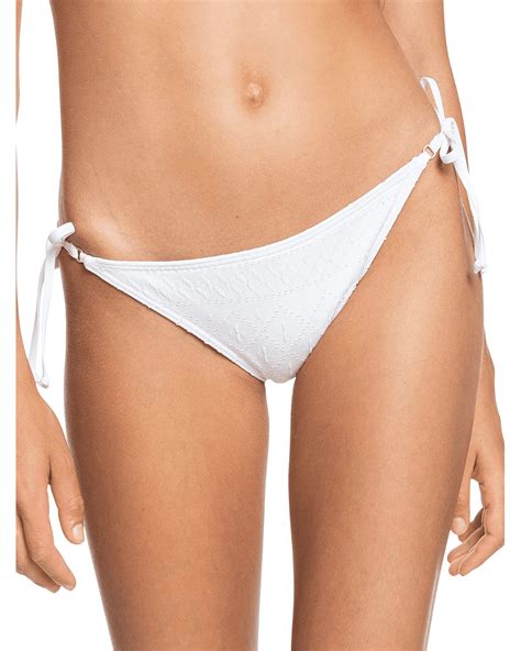 Roxy Bright White Quiet Beauty Side Tie Bikini Swim Bottom Us Large