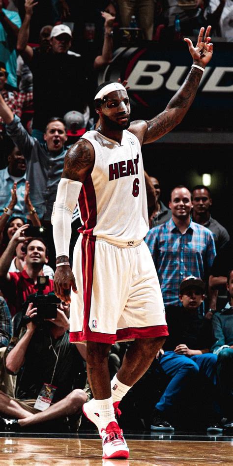 The Miami Heat S Lebron Butler Waves To His Fans In Front Of Him