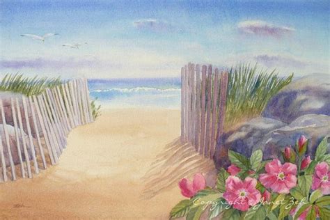 Beach Print Watercolor Seascape Painting Beach Decor Coastal Etsy