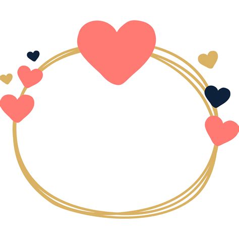 Love Heart Empty Round Circle Frame Illustration Png