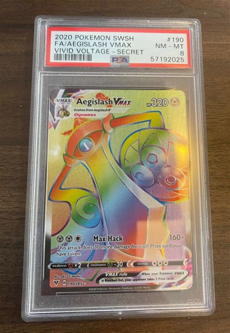 Mavin Pok Mon Vivid Voltage Rainbow Rare Full Art Aegislash Vmax