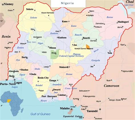 Nigeria Political Map MapSof Net