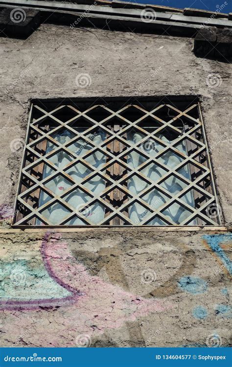 Window In A Shabby Wall Rome Italy Stock Image Image Of Aged