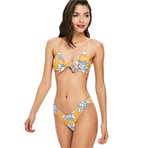 ZAFUL Sexy Women Lotus Flower Cami Bikini 2018 New Swimsuit Brazilian