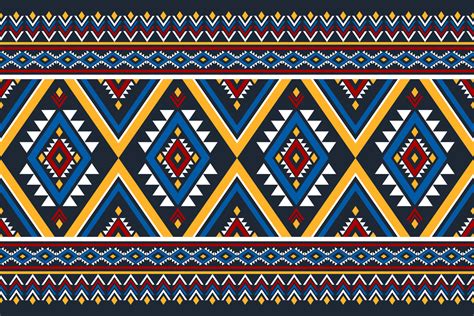 Aztec Ethnic Pattern Traditional Geometric Pattern In Tribal Border