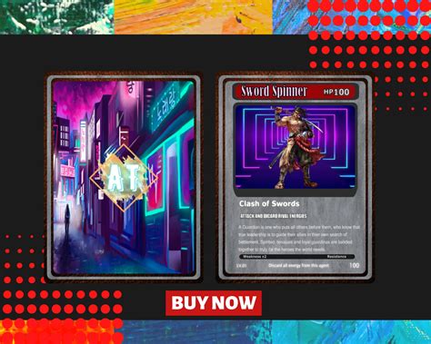 Nft Trading Card Template Neon Version Atomic Templates