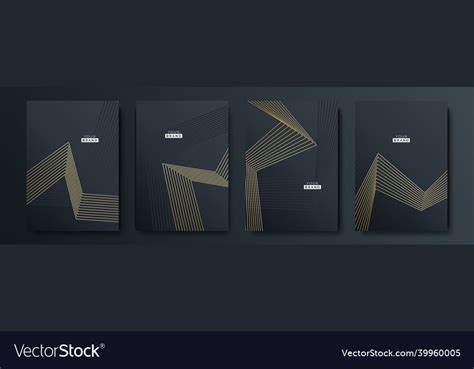 Modern black cover design set luxury creative Vector Image