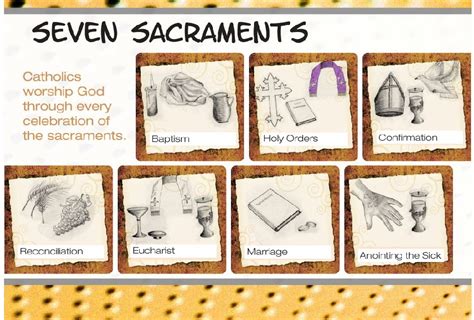 Symbols Of The Seven Sacraments Printable