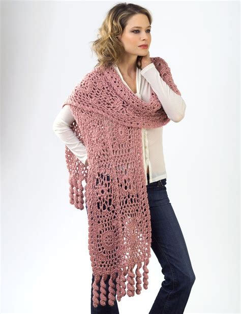 Flower Motif Wrap Patterns Yarnspirations Crochet Clothes Crochet Shawls And Wraps Shawl