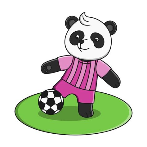 Cute cartoon panda playing ball illustration | Premium Vector