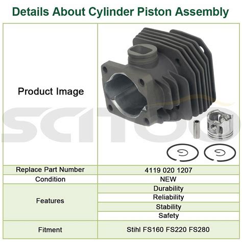 For Stihl FS160 FS220 FS280 Trimmer 4119 020 1207 Cylinder Piston Kit