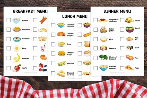 Pretend Play Restaurant Menusfood Menusmrsmerryproduct Printable