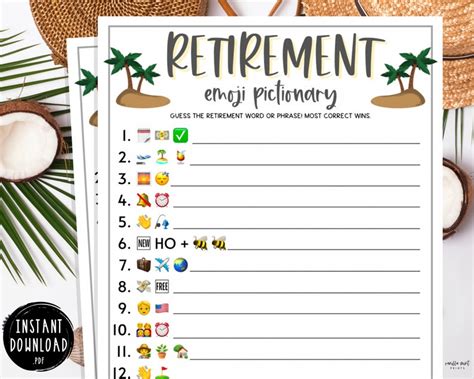 Retirement Emoji Pictionary Party Games Retirement Game - Etsy