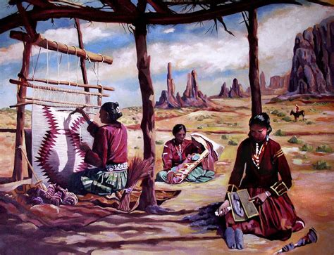 Navajo Weavers By Nancy Griswold Native American Paintings Navajo