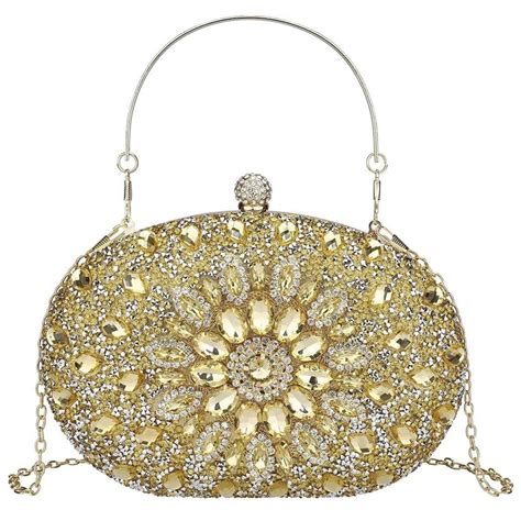 Bolsa De Festa Clutch Metal Feminina Luxo Cristal Formatura Casamento