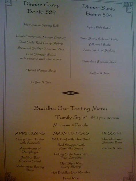 Buddha Bar Menu, Menu for Buddha Bar, Mount Vernon Triangle, Washington DC - Urbanspoon/Zomato