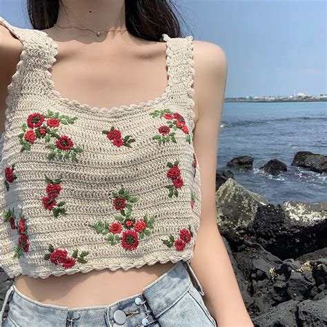 Zepto Wide Leg Jeans Strappy Crop Top Yesstyle Crochet Top