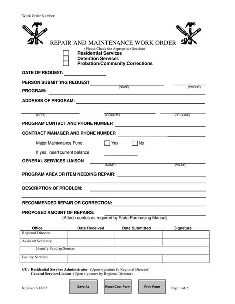 Florida Repair And Maintenance Work Order Form Fill Out Sign Online