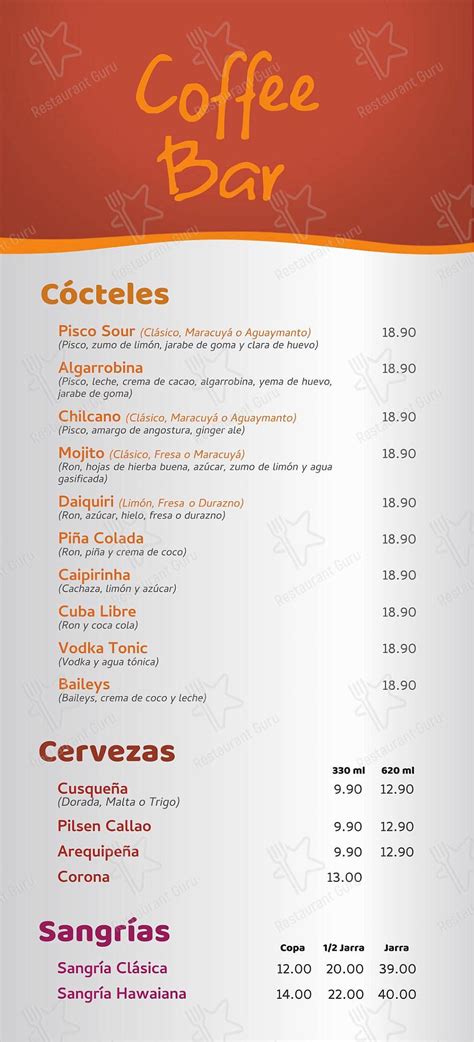 Carta De El Montonero Restaurant Tur Stico Arequipa Calle Alameda