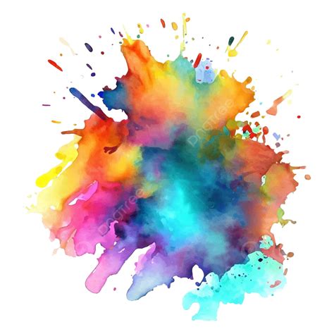 Watercolor Colorful Ink Paint Splatter Vector Ink Splash Paint