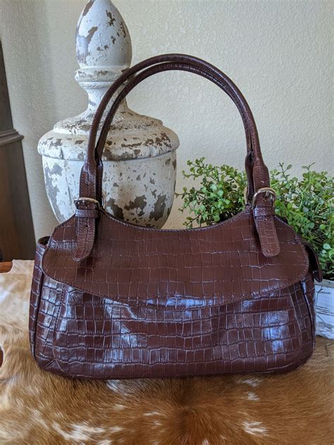 Vintage Maxx New York Croc Embossed Leather Bag - Gem