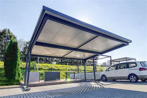 Photovoltaik Carports Mit Pv Paneelen Svoboda Metalltechnik