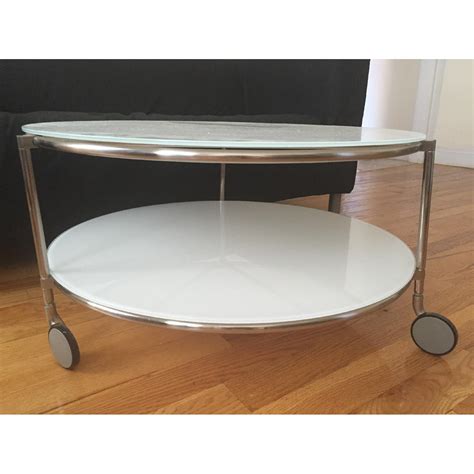 Ikea Strind White Tempered Glass Coffee Table Aptdeco