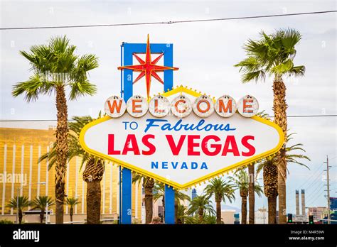 Classic View Of Welcome To Fabulous Las Vegas Sign At The South End Of