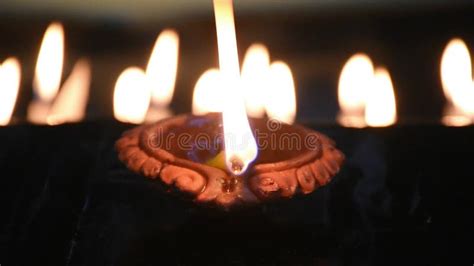 Clay Diya Lamps Lit During Diwali Celebration Diwali Or Deepavali Is