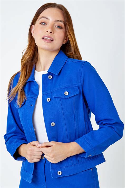 Royal Blue Classic Cotton Denim Jacket Roman Uk