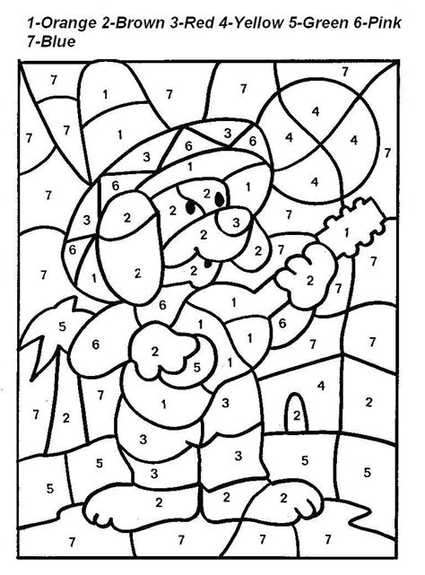 Free Color By Number Printables Worksheets