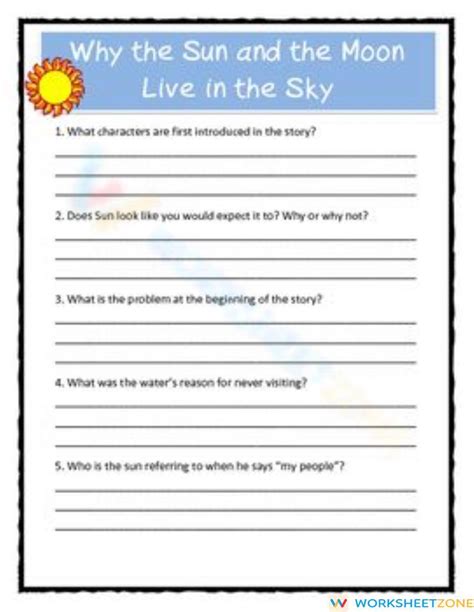 Why The Sun And The Moon Live In The Sky Worksheet