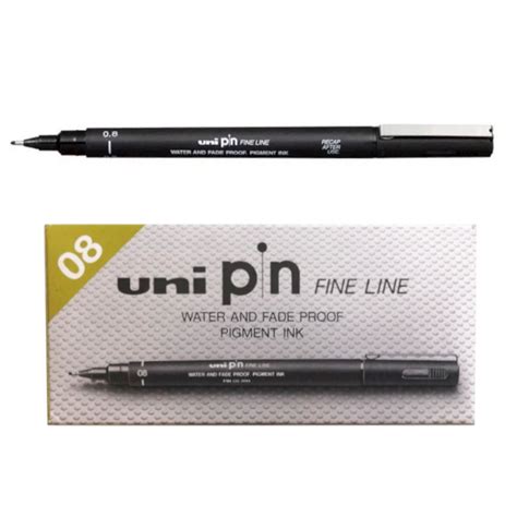 Caneta Nankin Uni Ball Uni Pin Fine Line 08mm Preto C12 No Shoptime