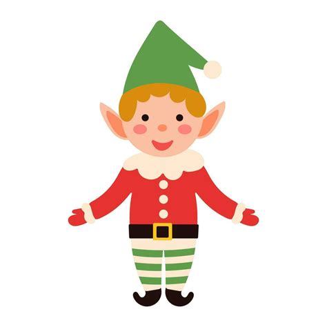 Christmas Vector Flat Illustration With Elf Vector Art At Vecteezy